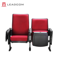 Chaise d'auditorium LEADCOM LS-13601NC avec siège rabattable et tablette d'écriture en bois pliable pour salle de conférence scolaire, théâtre, église
