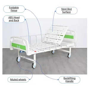 ABS Hot Sale Factory Adjustable Whole Size Foldable Side Rail Hospital Furniture Medical Equipment Nursing Bed