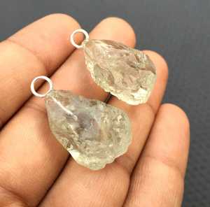 92.5 2ชิ้นสวยจี้เงินสเตอร์ลิงอัญมณีสีเขียวอเมทิสต์ธรรมชาติชุบทองคุณภาพสูงสำหรับเป็นของขวัญ - Product Image 4