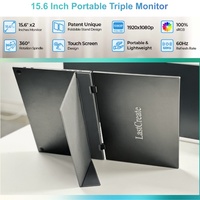Vente chaude 15.6 pouces Full HD IPS panneau Portable ordinateur portable Extender Type C double écran moniteur pliable pour Triple affichage LCD