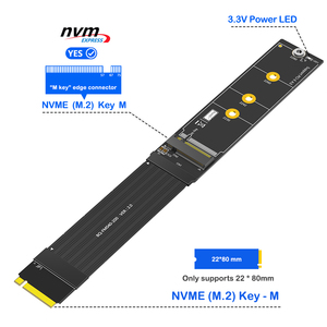 Kabel Riser <span class=keywords><strong>M</strong></span>.<span class=keywords><strong>2</strong></span> NVMe SSD 4.0 Kecepatan Tinggi Adaptor Kartu Key <span class=keywords><strong>M</strong></span> Kompatibel 2230/2242/2260/2280 64Gbps 200mm Fleksibel Stok Tersedia - Product Image 2