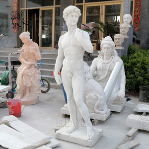 Tượng điêu khắc đá trắng khỏa thân người đàn ông cỡ người thật, nổi tiếng, được chạm khắc thủ công, trang trí sân vườn, tượng <span class=keywords><strong>David</strong></span> bằng đá cẩm thạch - Product Image 5