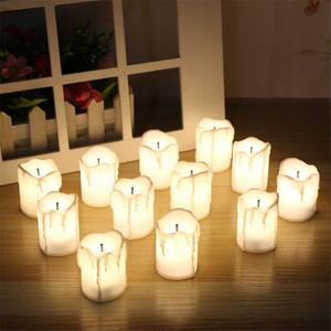 Bougies électriques à <span class=keywords><strong>LED</strong></span> à piles, chauffe-plat, sans flamme, blanc chaud, pour décoration de noël, vacances, mariage, 2 pièces - Product Image 3