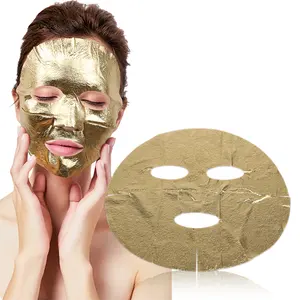 Voedende Hydraterende Natuurlijke Organische 24K Facial Metallic Goud Folie Gezichtsmasker Sheet