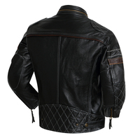Blouson Moto Homme en Cuir de Vachette Souple Haute Qualité Style Rétro 'Stone Worn' Coupe Ajustée