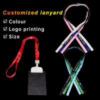Cordón con Luz LED de 15 Colores Intermitentes, Personalizado con el Logotipo de la Empresa, Impresión UV en Acrílico, Retroiluminación para Tarjetas de Identificación