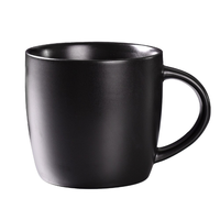 Mug à café en céramique grès noir mat 16oz, tasse à latte vintage avec poignée, cadeau d'affaires, petit-déjeuner au bureau