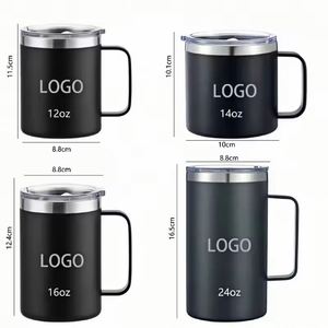 Custom Logo 12oz Double Wall Vacuum Tumbler <b>Cup</b> Powder Coated Insulated Stainless Steel Coffee <b>Camping</b> Mug With Lid - Product Image 3