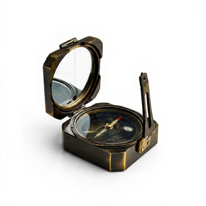 Brújula de Topógrafo de Latón Antiguo con Brazo de Apercejo y Espejo, Brújula de Navegación Terrestre Vintage, Herramienta Náutica Profesional para Exploradores - Product Image 1