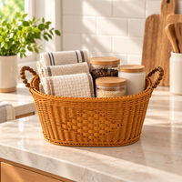 Panier de rangement pour articles divers, taille personnalisée, aspect naturel moderne, solution de rangement pour bureau, comptoir et petits objets