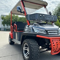 Voiturette de golf électrique 4 places, véhicule utilitaire sport (UTV), phares LED, pneus tout-terrain, roue de secours, accessoires pour voiturette de golf