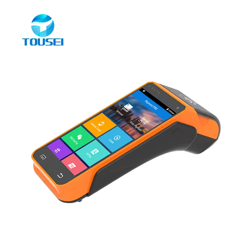 Handheld restaurant ordering 4G 5MP camera mobile parking receipt printer android POS terminal with printer