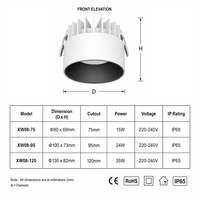 Plafonnier LED cylindrique moderne à montage en surface, étanche, 15W 24W 35W, anti-éblouissement pour salle de bain, couloir, cuisine, 220V
