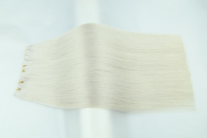 Leshine New Design Hair Extensions #1001A Silk Straight Human Hair Extensions Weft Raw Hair Hand Tied Weft - Product Image 4