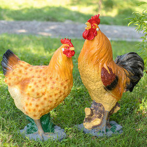 Lámpara LED con Forma <span class=keywords><strong>de</strong></span> <span class=keywords><strong>Gallo</strong></span> y Gallina, Luces Creativas para Jardín, Decoración para Balcón y Patio, Lámpara Solar <span class=keywords><strong>de</strong></span> Resina - Product Image 6