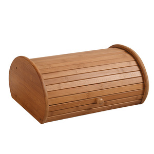 Caja para pan de bambú con tapa enrollable, color natural, 30x40.5x18.5cm, para conservar la frescura, para uso en la cocina. - Product Image 5