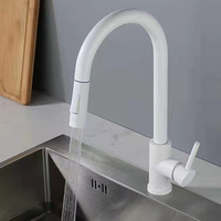 Robinet de cuisine intelligent à détection tactile blanc, mitigeur chaud/froid double ouverture en acier inoxydable 304 pour salle de bain