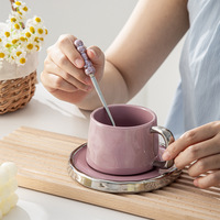 Cuillère à dessert, soupe, café et thé coréenne en acier inoxydable avec manche en céramique, idéale pour les fêtes, mariages et événements spéciaux