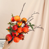 Fruits artificiels réalistes en mousse (grenade, kaki, pomme) pour seau de fleurs DIY, décoration intérieure, respectueux de l'environnement