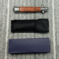 Couteau de poche tactique pliant OK-4023 Italian Mafia Godfather Akc Jackknife 9,9 pouces avec manche en bois, lame simple, Coltello Tascabile