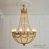 Moderne Luxuriöse Dekorative Massivmessing-Lampe für Schlafzimmer Glas-Kristall-Messing für Wohnzimmer Küche Kronleuchter