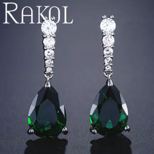 Boucles d'oreilles pour femmes RAKOL EP2133 avec zircon coloré, pierres, 2021 - Product Image 5