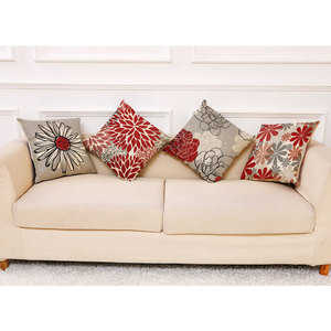 Moderne Kunst Blumenmuster 100% Polyester Waschbarer Kissenbezug Auto-Kissen Heim-Sofa Kissenhülle - Product Image 1