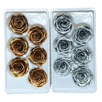ZanTe Großhandel Sonderfarben unsterbliche Fleur Klasse Eine ewige echte Rosen Blumen kasten Bestellung getaucht Golden Silver Preserved Roses