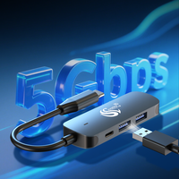4 en 1 usb-c Hub 4 puertos 6 puertos USB C hubs 3,0 tipo C estación de acoplamiento 6 en 1 estación de acoplamiento con tarjeta 4K SD TF portátil pd100w