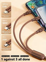 Câble USB tressé en nylon 5-en-1 haute vitesse 100W, charge rapide pour appareil photo iOS, ordinateur, connecteurs Micro USB Type-C, cuivre pur