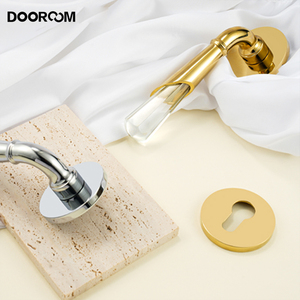 Dooroom sang trọng PVD vàng tay nắm cửa Chrome bạc đồng thau tinh thể nội thất tay nắm cửa cho khách sạn căn hộ khóa cửa kết hợp - Product Image 5