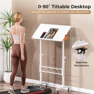 Scrivania Regolabile in Altezza con Piano Inclinabile, Tavolo Portatile Pieghevole per Laptop, per <span class=keywords><strong>Casa</strong></span>, Ufficio, Lavoro e Camminata - Product Image 3