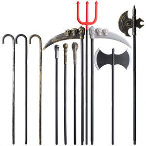 Accesorios de Escenario para Halloween, <span class=keywords><strong>Tridente</strong></span> del Diablo, Hacha, Bastón, Guadaña de la Muerte, Arma de Simulación, Plástico, Semi-mecánico, Mecánico, para Adultos - Product Image 1