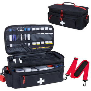 Fournitures d'urgence Trousse de premiers soins de voyage Organisateur de médicaments Bandoulière Sac médical vide de grande taille Pochette médicale Sac de premiers soins - Product Image 1