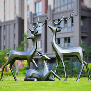 Escultura Abstracta de Ciervo en Fibra de Vidrio, Decoración de Jardín para Exteriores, Figura de Animal para Montar en el Suelo, Arte Animal - Product Image 1