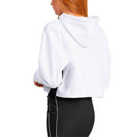 Set Hoodie Crop Wanita Logo Kustom Berkualitas Tinggi Desain Terbaru Pakaian Olahraga Lari Musim Dingin Wanita