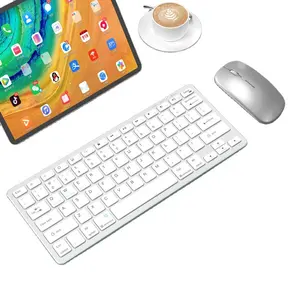 78 tombol keyboard nirkabel dan mouse combo isi ulang keyboard dan Mouse Kit dengan 2.4G + Bluetooth 3.0 + Bluetooth 5.0