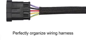Black PET Expandable Braided Sleeving For Wire Harnesses