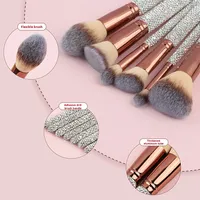 Professionnel personnalisé 18 pièces strass luxe maquillage pinceau ensemble poudre libre Blush ombre à paupières correcteur applicateur outils de beauté