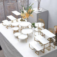 Soporte de Metal para Pasteles de 14 Piezas, Decoración de Lujo para Bodas, Buffet, Postres, Aperitivos para el Té de la Tarde