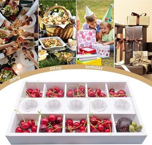 Bandeja dividida para servir, cartón negro, 12,5x9x2 pulgadas, portavasos para salsa, caja de charcutería, caja de postres a prueba de aceite, contenedores para llevar en fiestas - Product Image 4