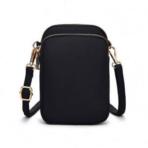 Sac à bandoulière noir, mini sac pour téléphone, sac messager en tissu Oxford pour femmes - Product Image 1
