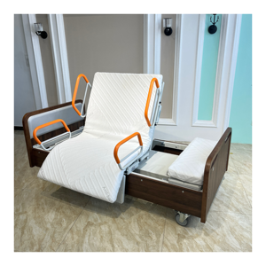 Modern luxe comfortabel draaibaar ziekenhuisverpleegbed metalen bedframe 8cm gel-spons matras multi-plaat bedframe - Product Image 5