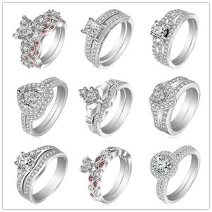 Ensemble de bagues de mariage classiques pour femmes en argent sterling plaqué rhodium avec zircon certifié CMA pour fiançailles, anniversaire et cadeau - Product Image 2