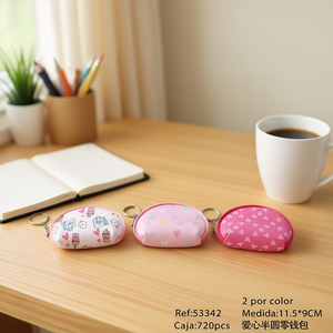 กระเป๋าใส่เหรียญรูปหัวใจน่ารัก 11.5x9 ซม. ปิดด้วยซิปพร้อมพวงกุญแจสำหรับเด็กผู้หญิงและผู้หญิง - Product Image 3