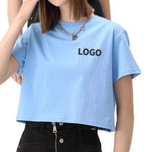 Summer 100% Cotton Sexy Casual Acid Wash Retro Embroidery Print Short Navel Cropped <strong>Crop</strong> <strong>Tops</strong> for Women <strong>Crop</strong> <strong>Top</strong> T-Shirt - Product Image 1