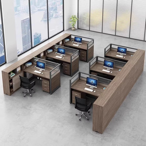 Tủ Máy Trạm 2 <span class=keywords><strong>4</strong></span> 6 8 người trung tâm cuộc gọi Modular bàn văn phòng với tủ Màn Hình ổ cắm cho văn phòng xây dựng - Product Image 1