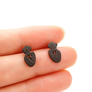 Gros fête des mères Thanksgiving coeur accessoires boucles d'oreilles en acier inoxydable niche maman tient bébé boucles d'oreilles cadeaux pour les femmes - Product Image 2