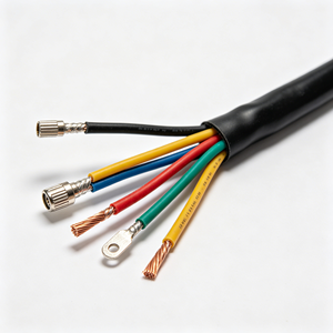 Arnés de Cables Eléctricos con Aislamiento de PVC y Revestimiento de Nailon/PVC, Terminales de Anillo, Conductores de Cobre Puro para Instalación Estática - Product Image 1