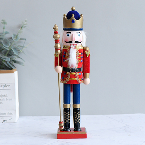 <span class=keywords><strong>Cascanueces</strong></span> de Madera Ecológico Pintado a Mano de 38 cm con Cetro y Mecanismo de Mandíbula Móvil para Regalo de Navidad - Product Image 1